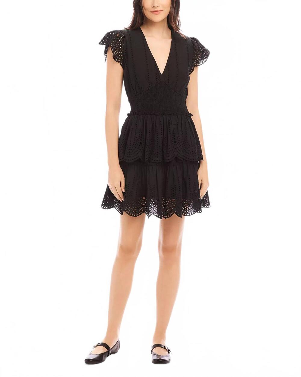 NEW FIFTEEN TWENTY isla tiered dress in black